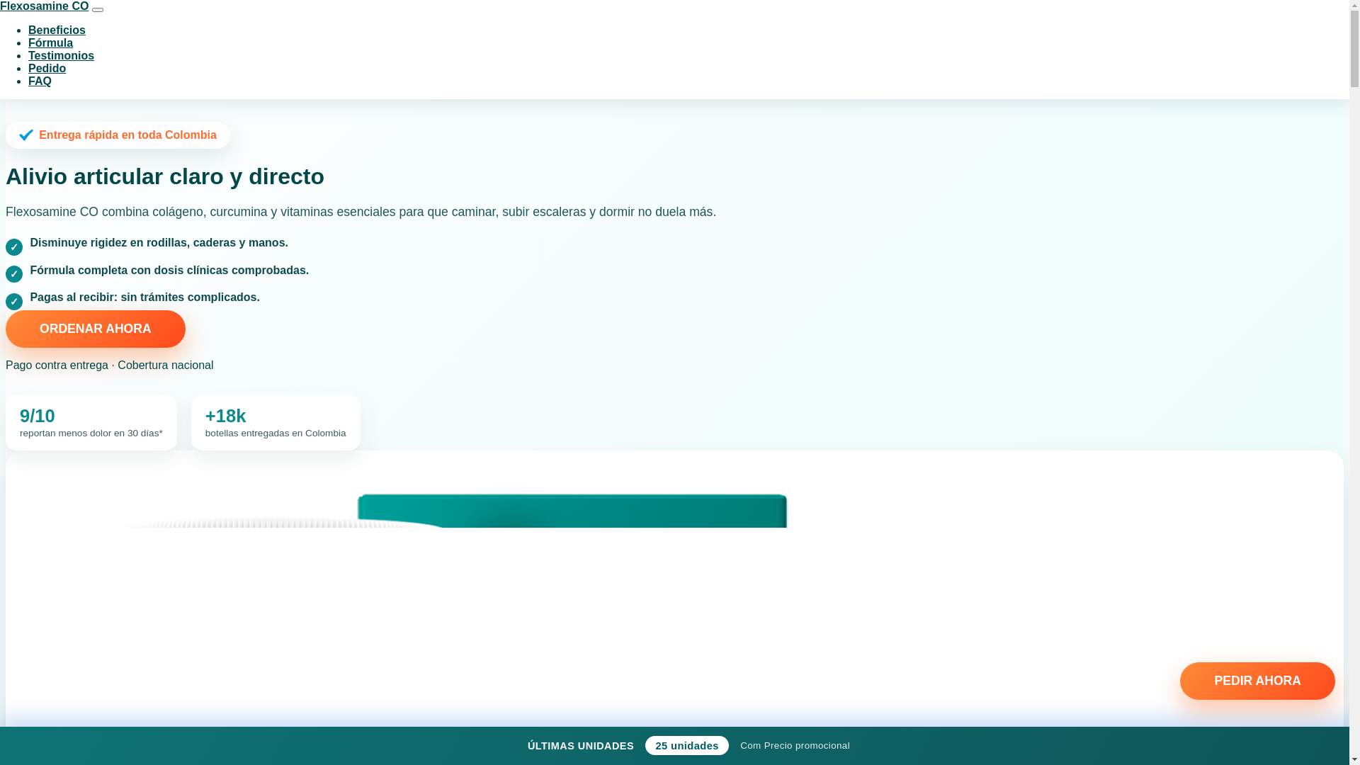 website screenshot of https://flexosamine-oficial.site/