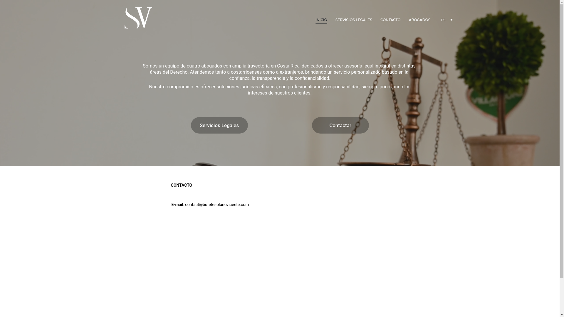 website screenshot of https://solanovicentelegal.com/