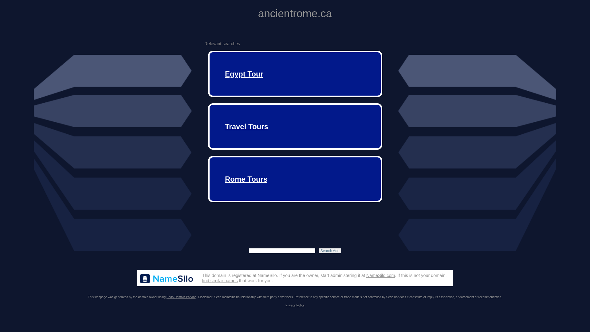 website screenshot of https://ancientrome.ca/