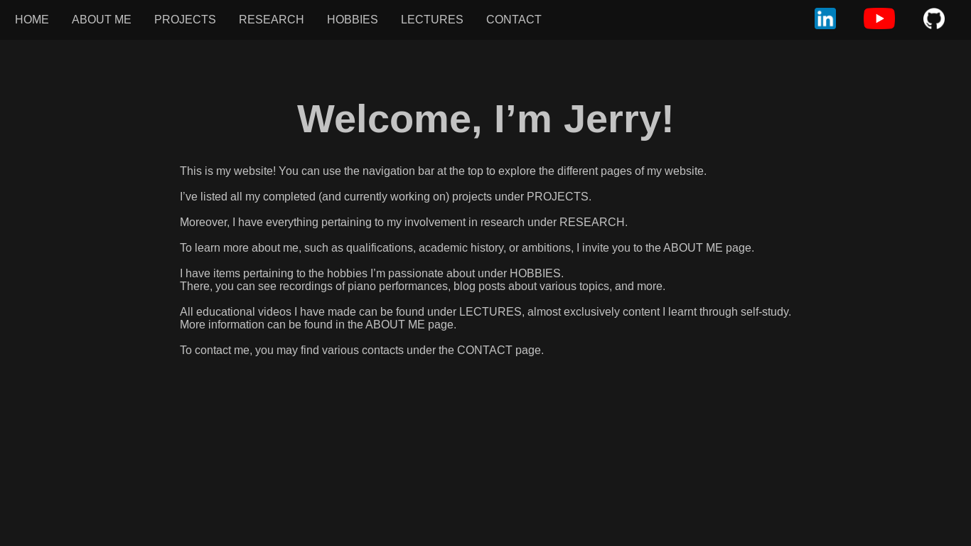 website screenshot of https://jerryjlchen.ca/