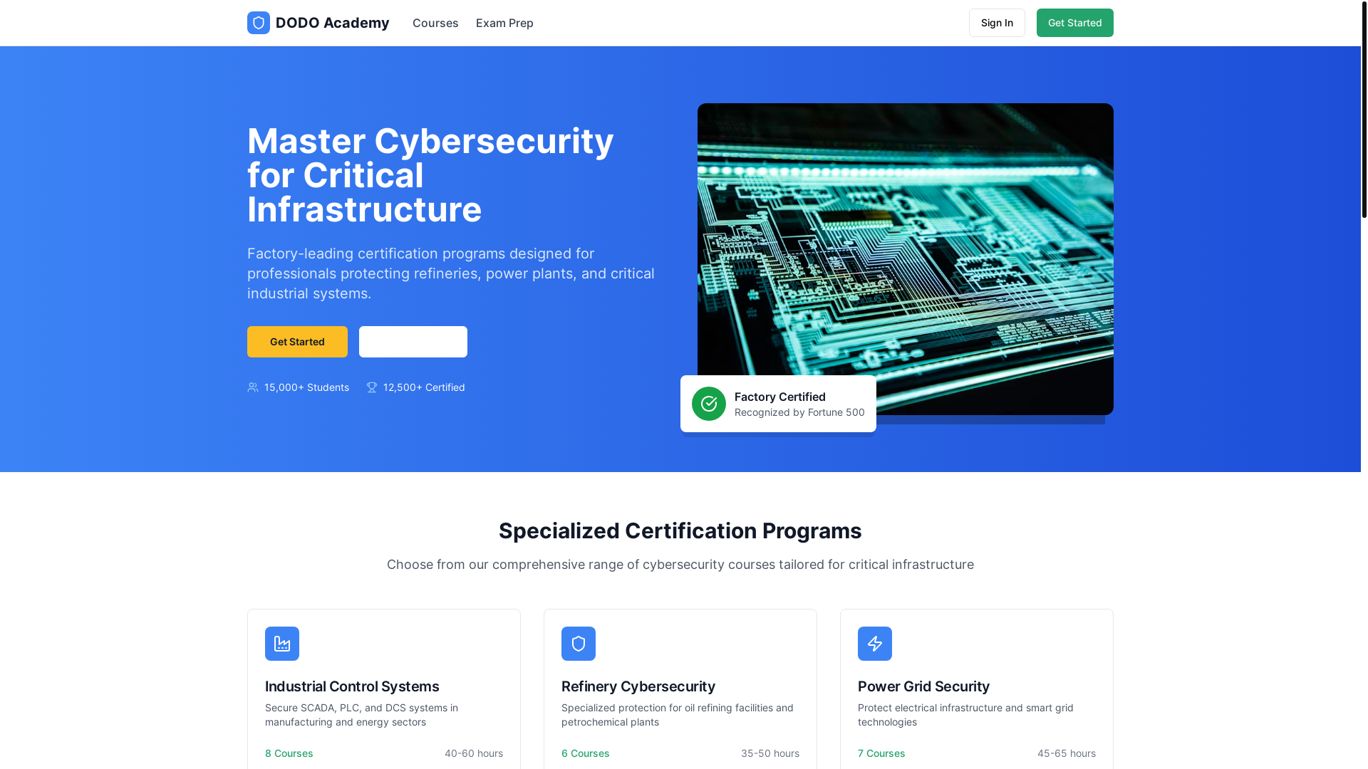 website screenshot of https://dodo-academy.com/