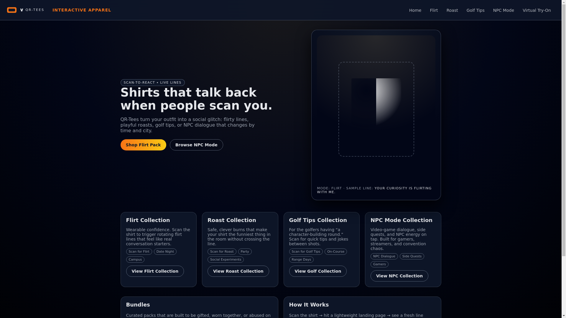 website screenshot of https://interactiveapparel.studio/