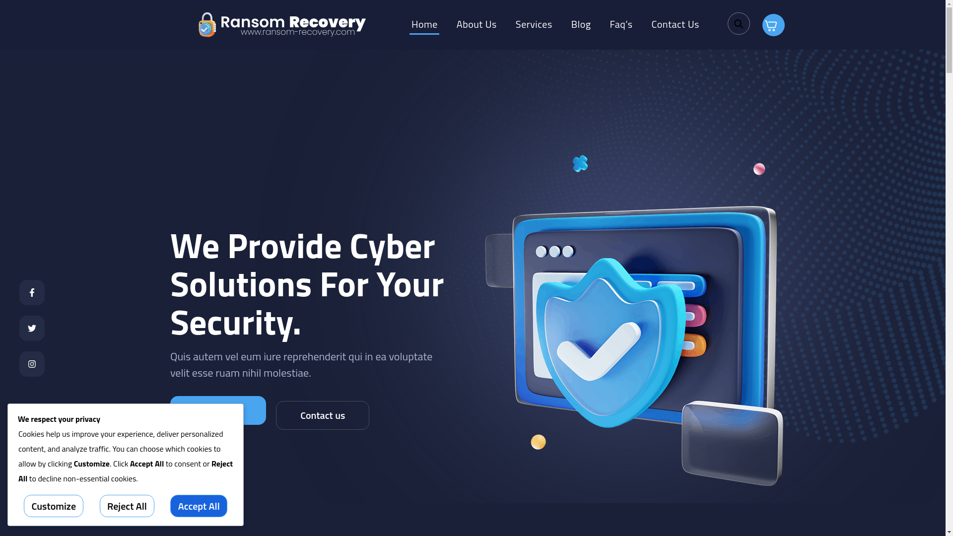 website screenshot of https://ransom-recovery.com/