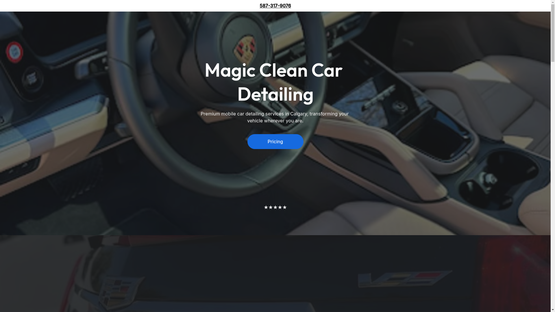 website screenshot of https://magiccleancardetailing.shop/