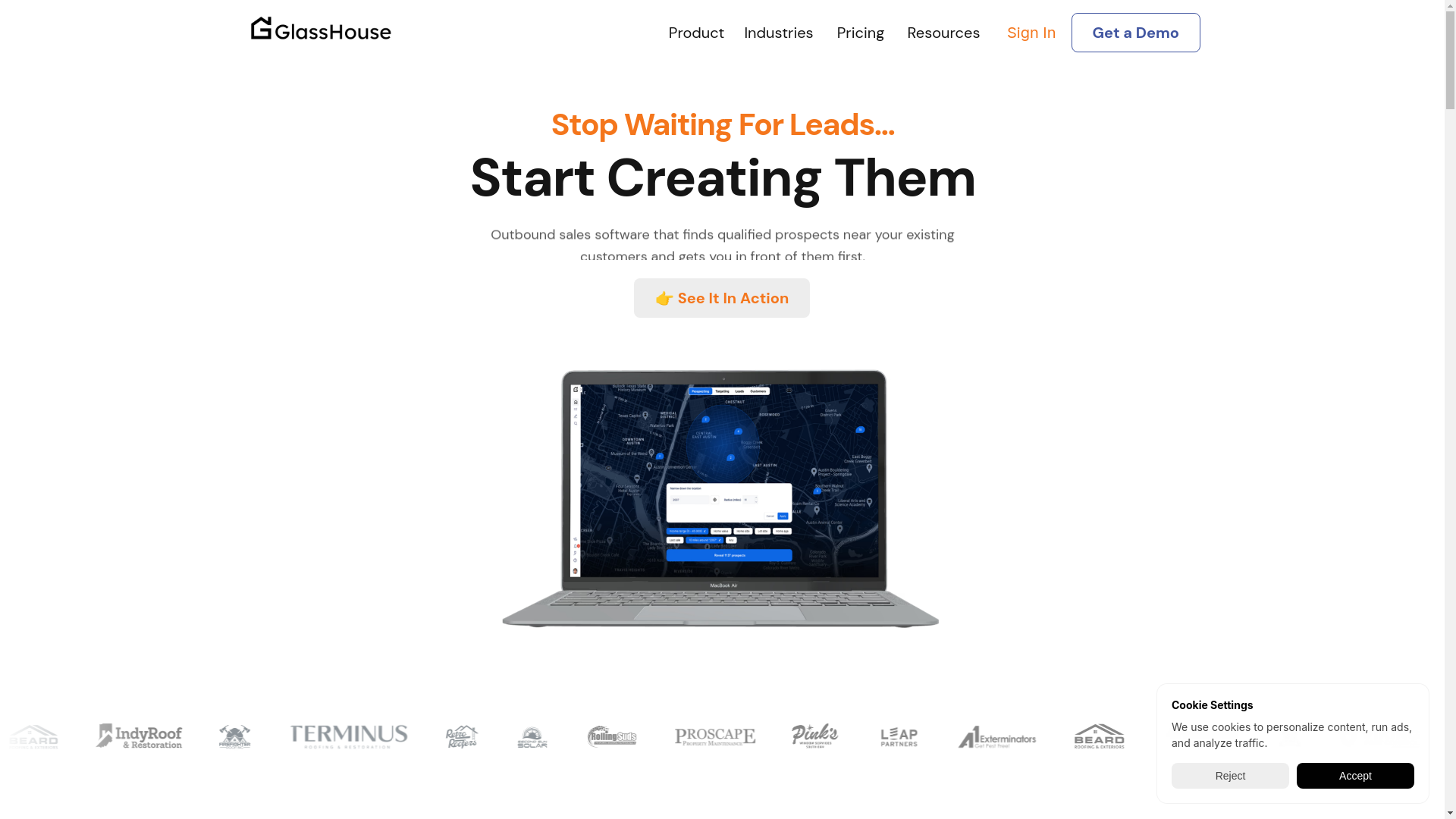 website screenshot of https://glasshousefast.com/