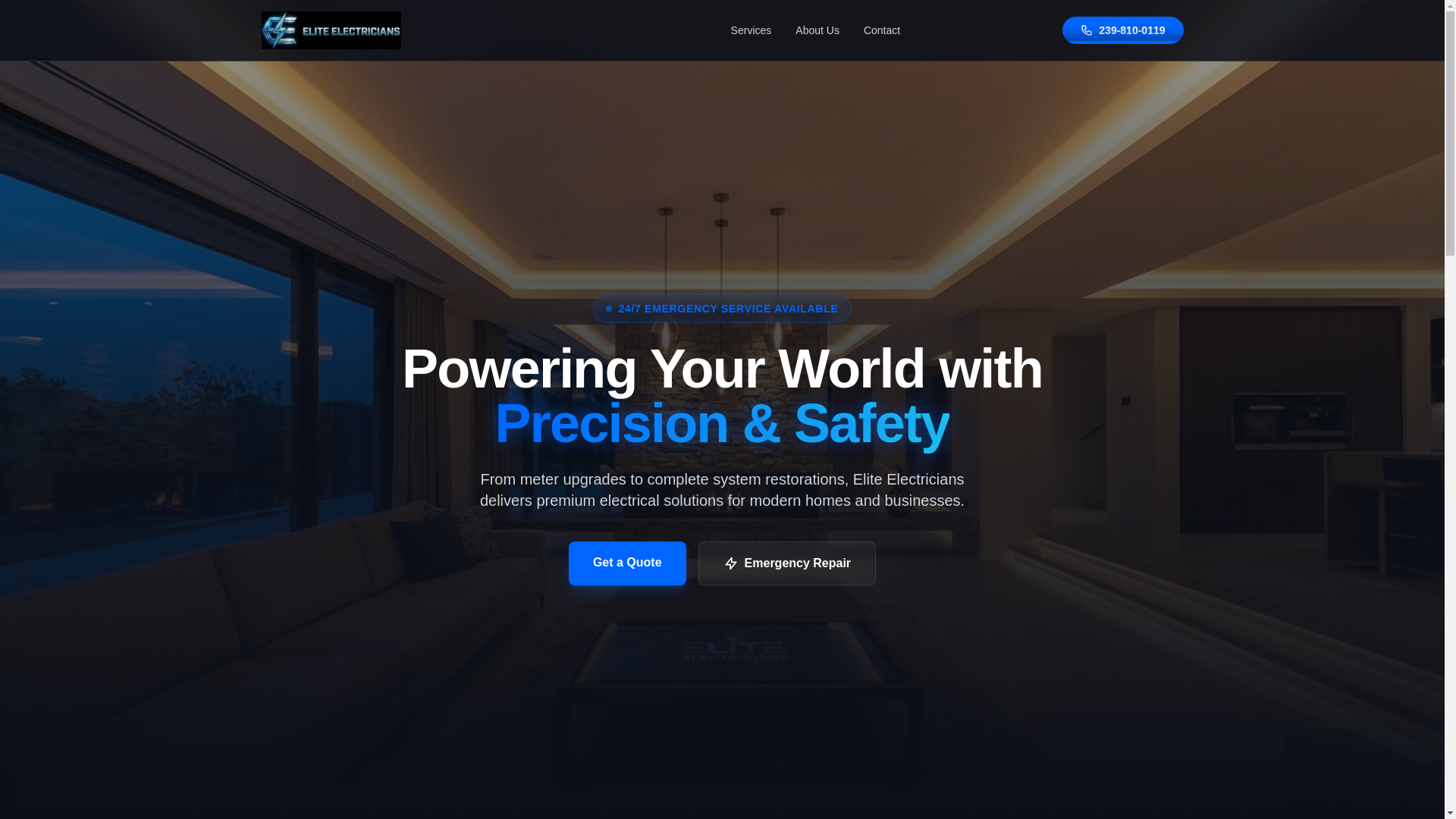 website screenshot of https://elite-electricians.pages.dev/