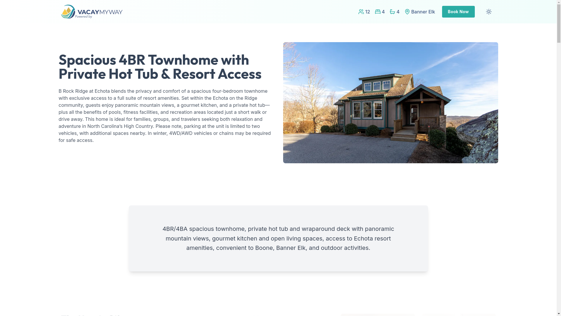 website screenshot of https://lavishpeak.vacations/