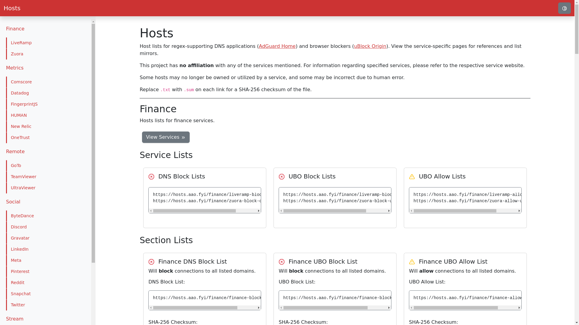 website screenshot of https://hosts-aao-fyi.pages.dev/
