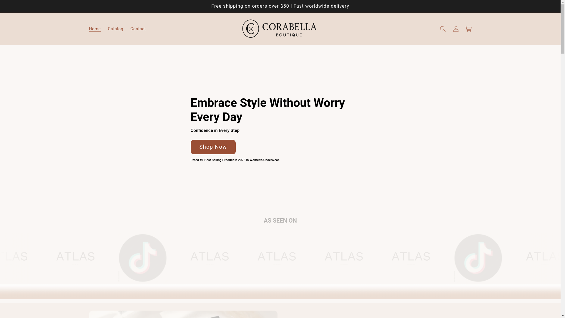 website screenshot of https://corabellaboutique.com/