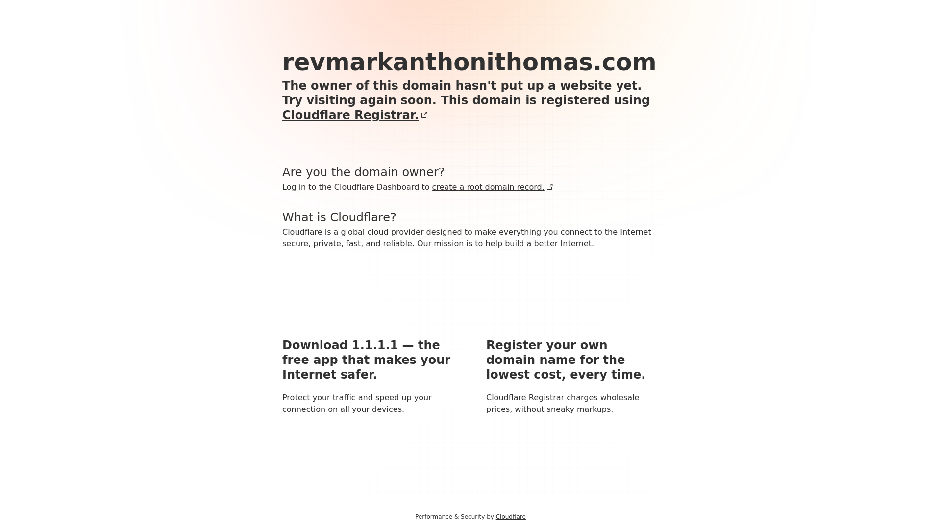 website screenshot of https://revmarkanthonithomas.com/