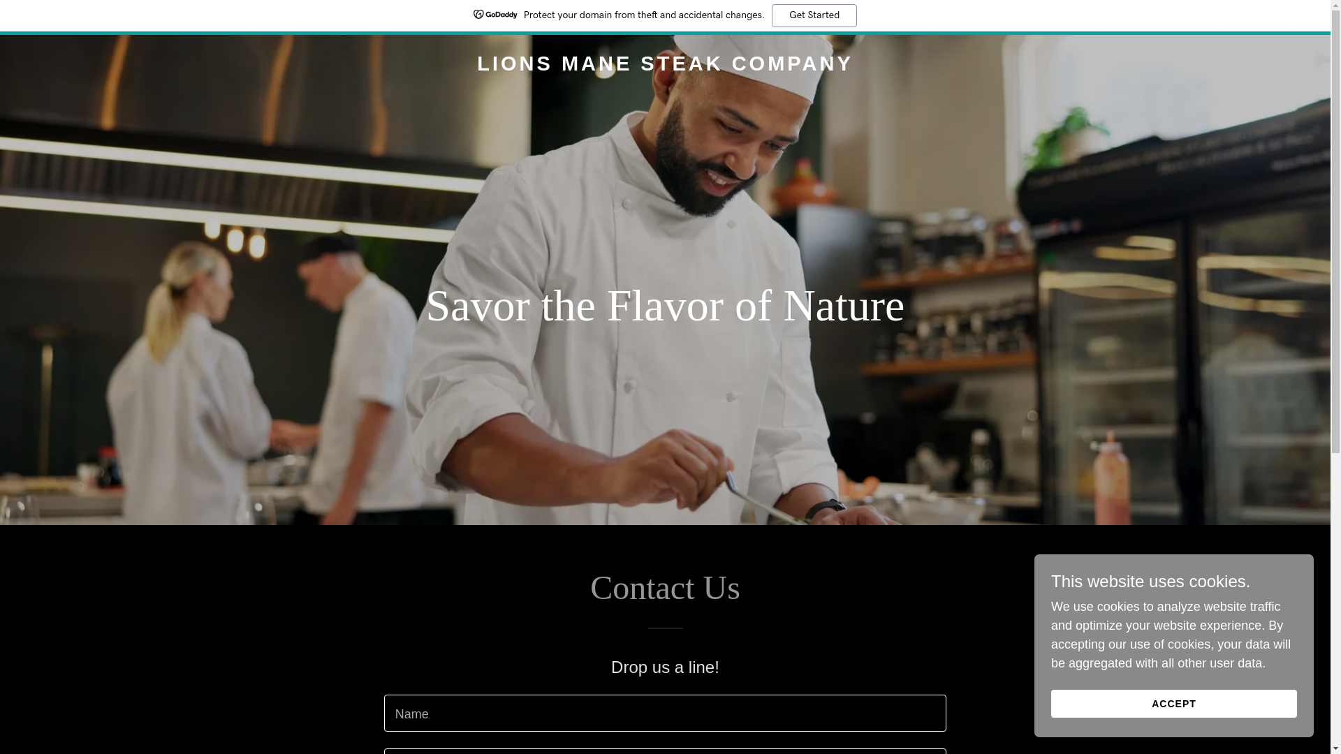 website screenshot of https://lionsmanesteak.ca/