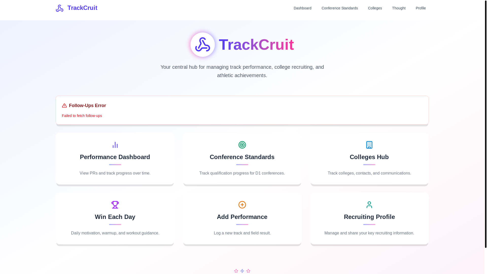 website screenshot of https://trackcruit.me/