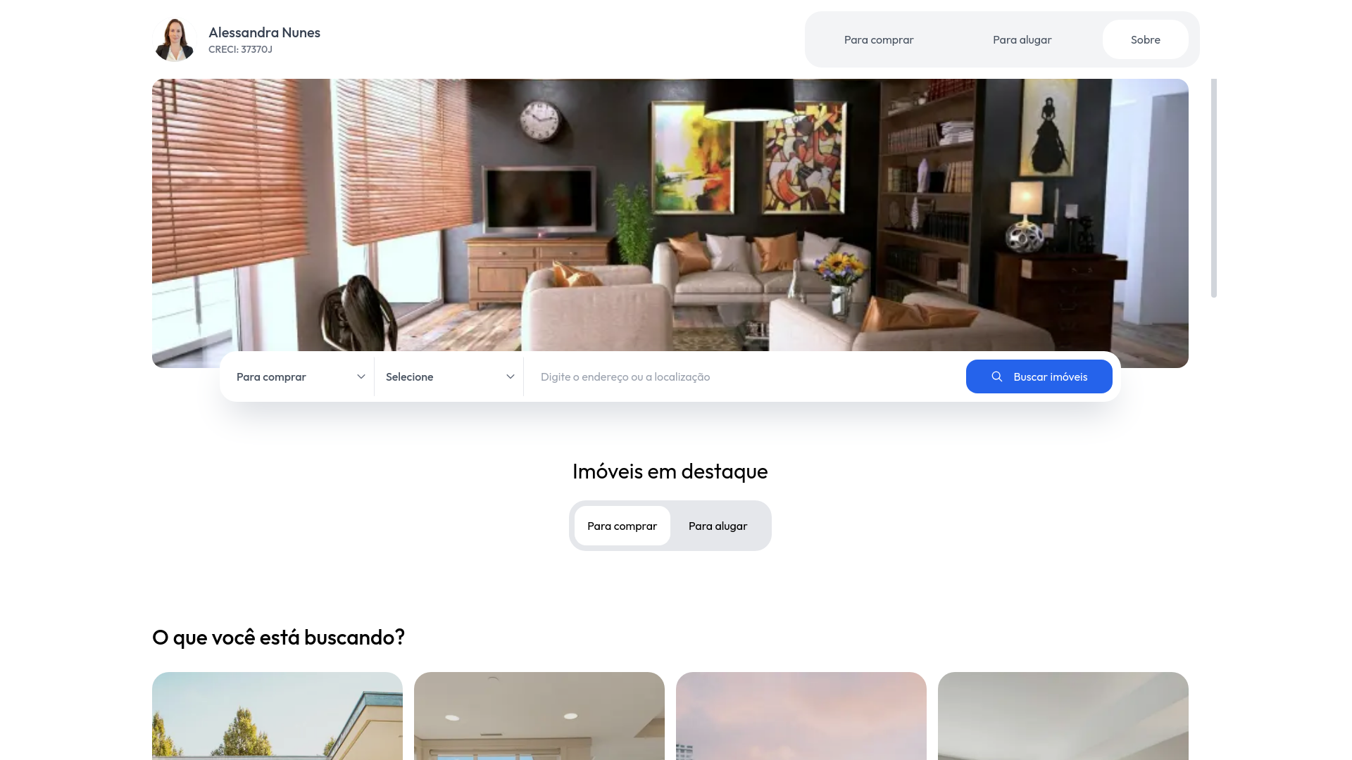 website screenshot of https://alessandranunesremax.com.br/