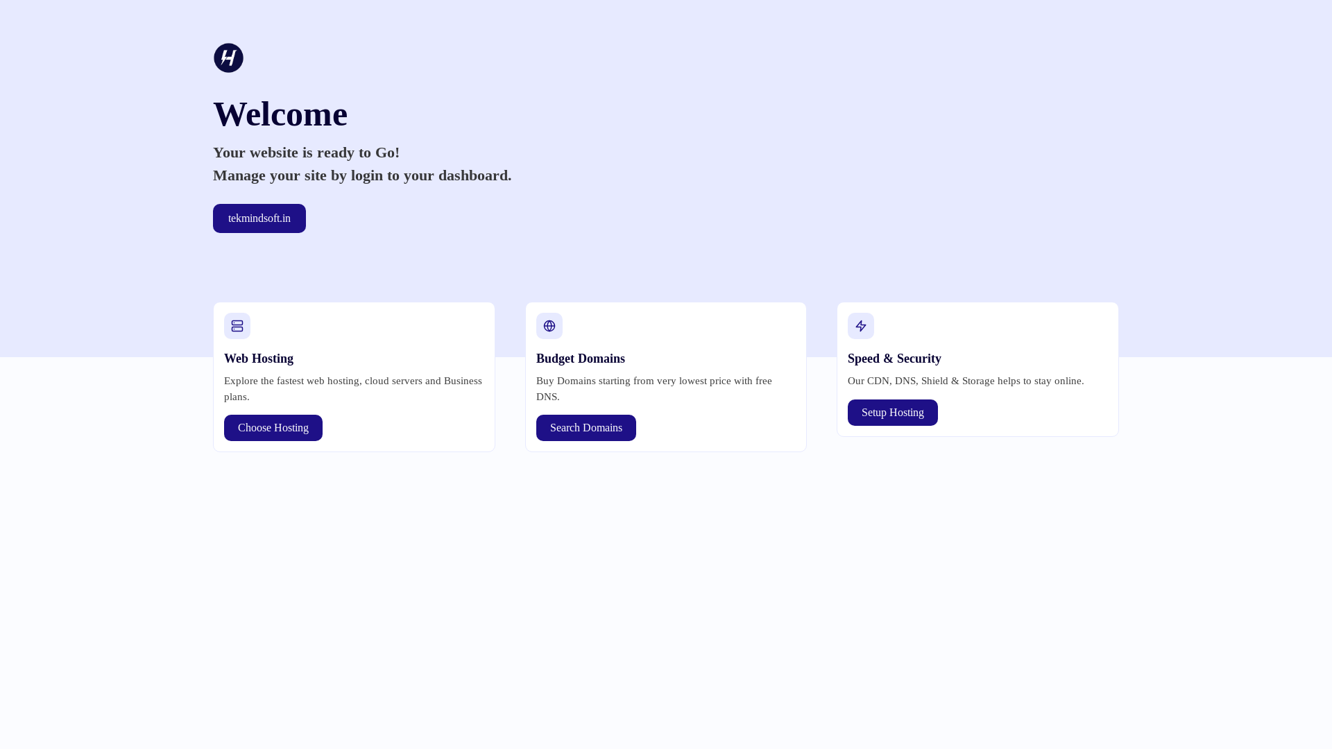 website screenshot of https://tekmindsoft.in/