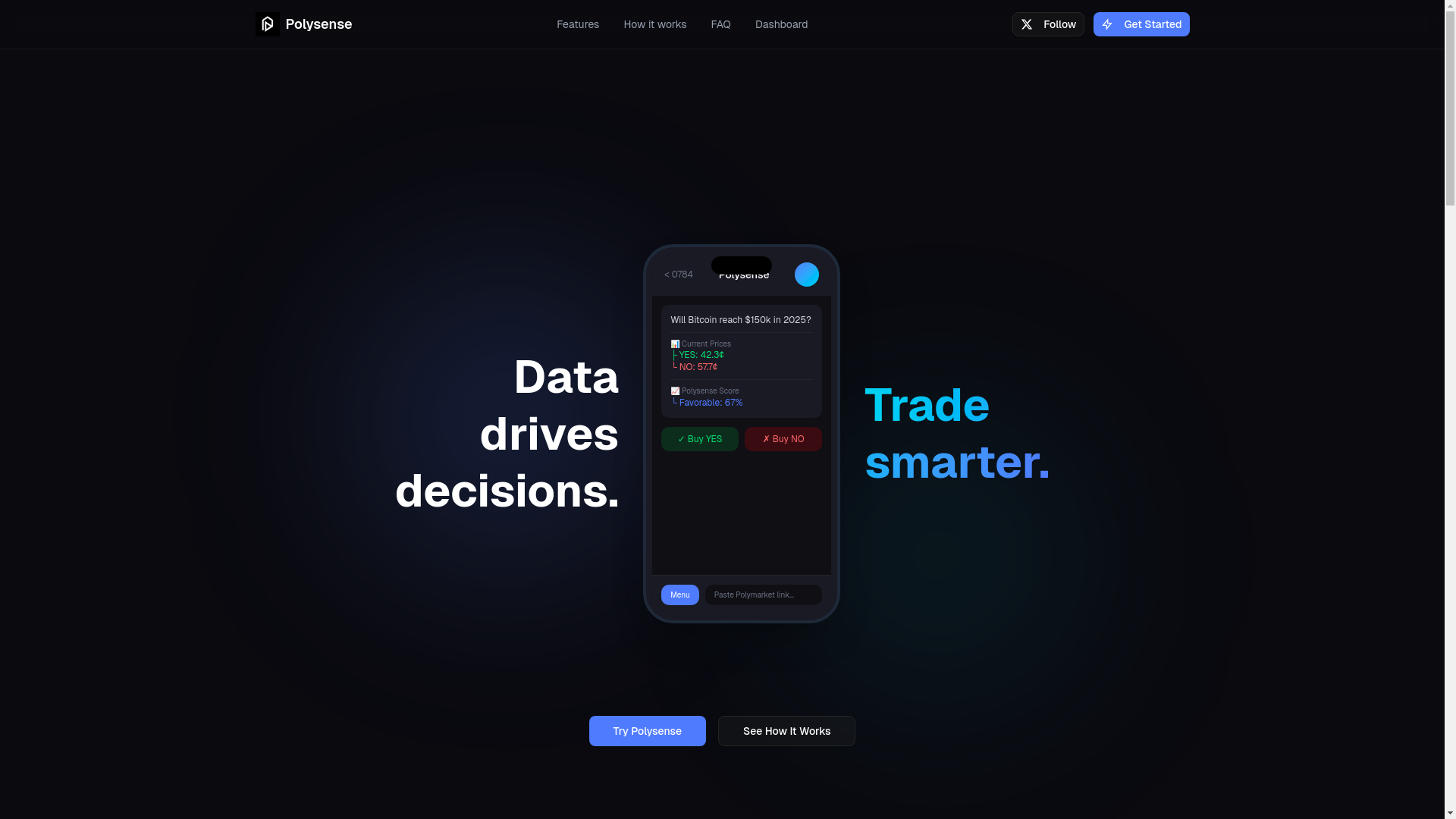 website screenshot of https://polysense.fun/