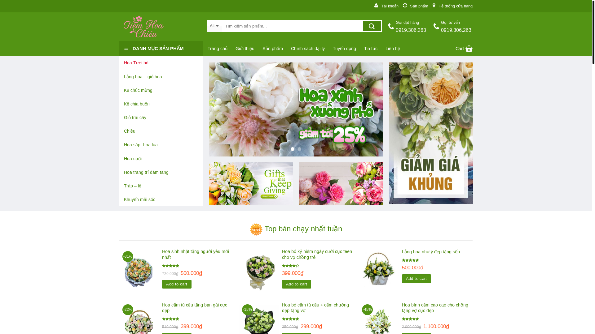 website screenshot of https://tiemhoachieu.com/