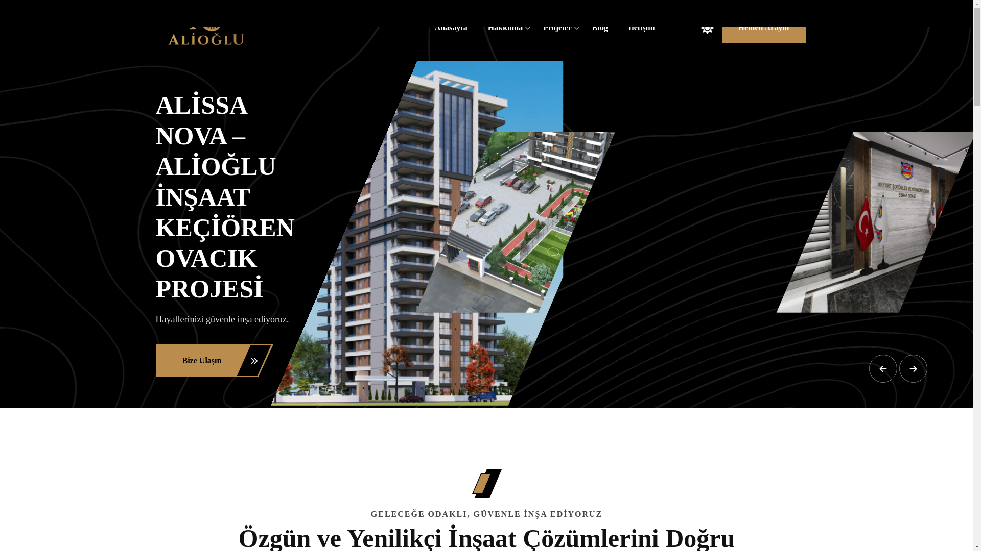 website screenshot of https://aliogluemlak.com.tr/
