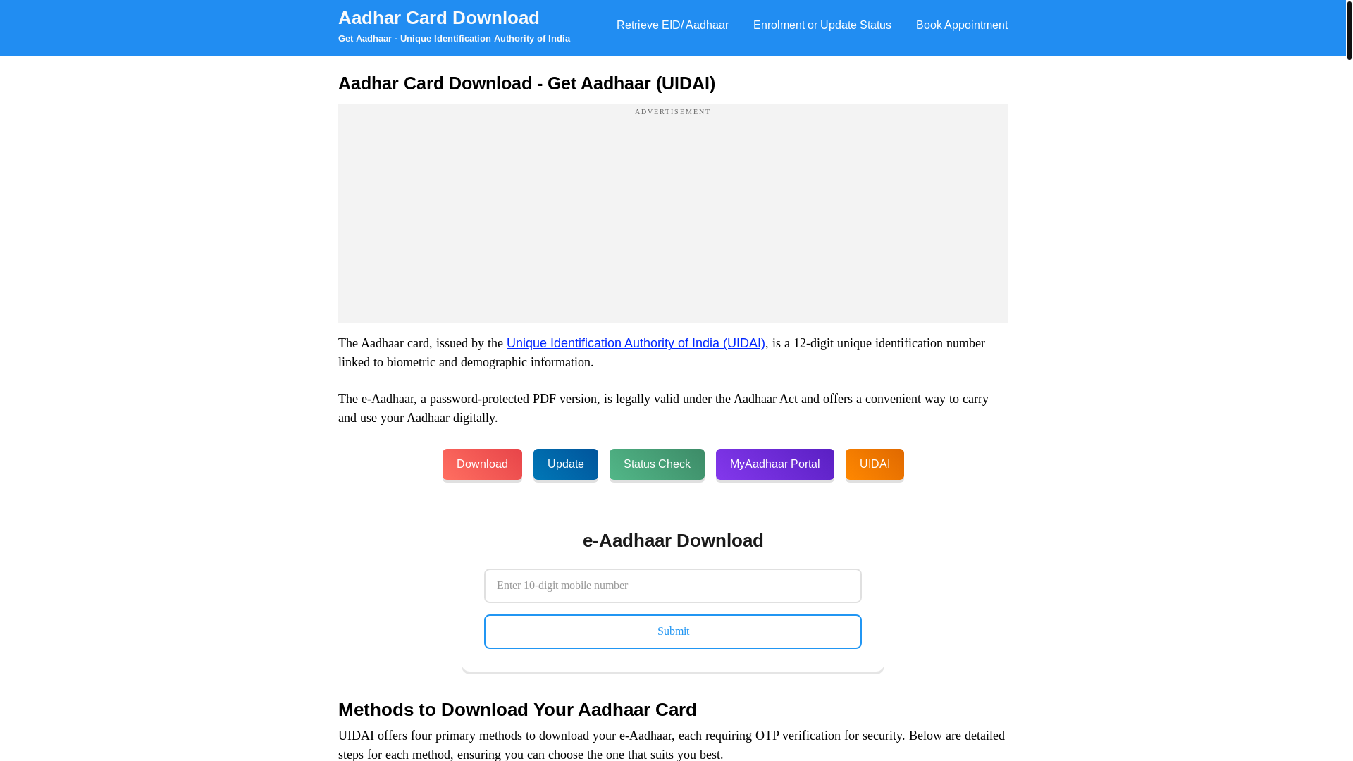 website screenshot of https://aadhar-4d4.pages.dev/
