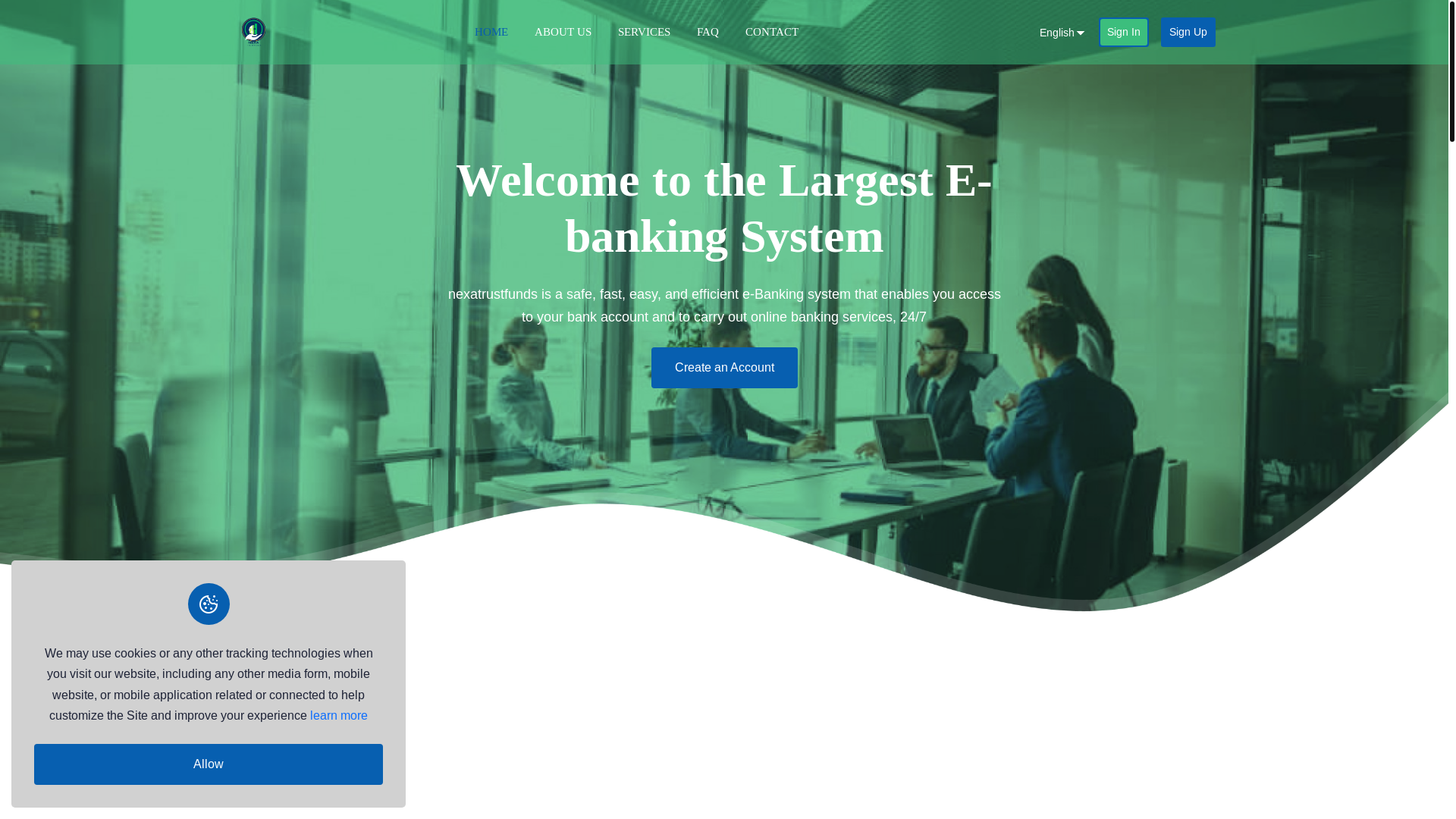 website screenshot of https://nexatrustfunds.com/