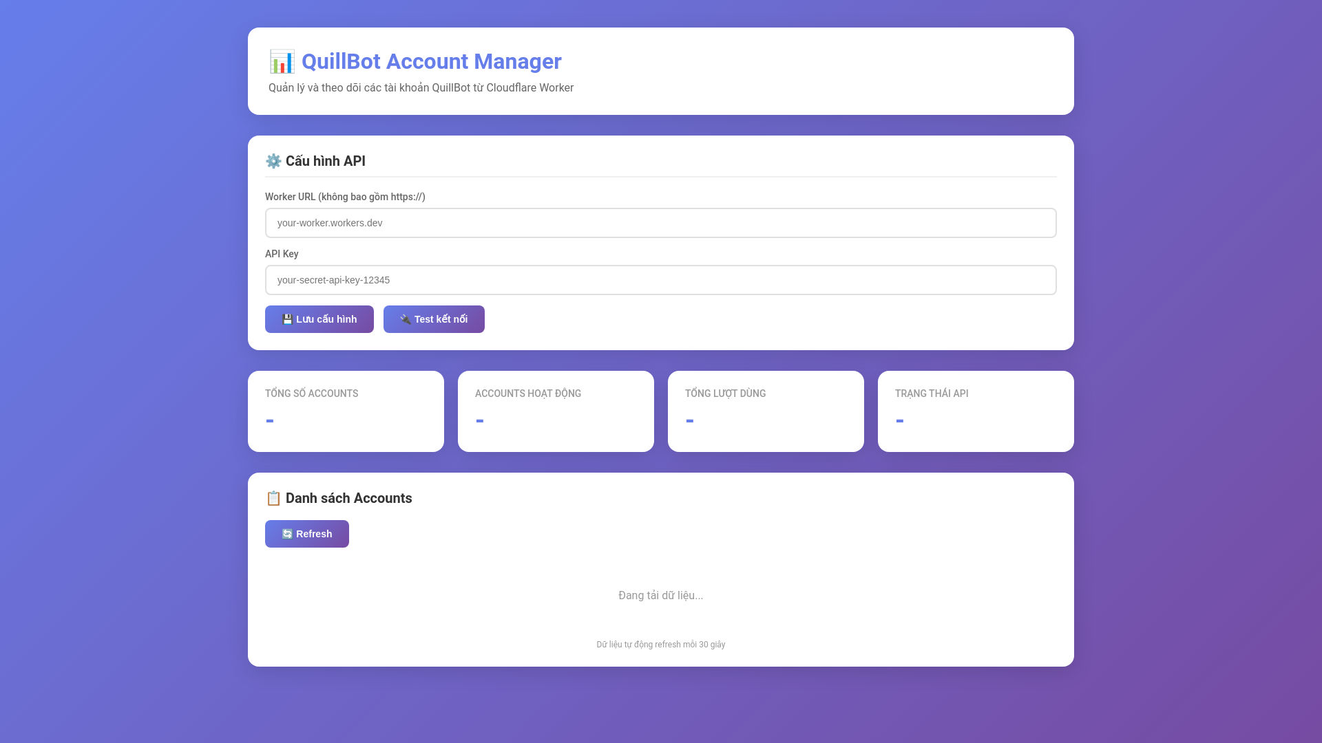 website screenshot of https://quillbot-dashboard.pages.dev/