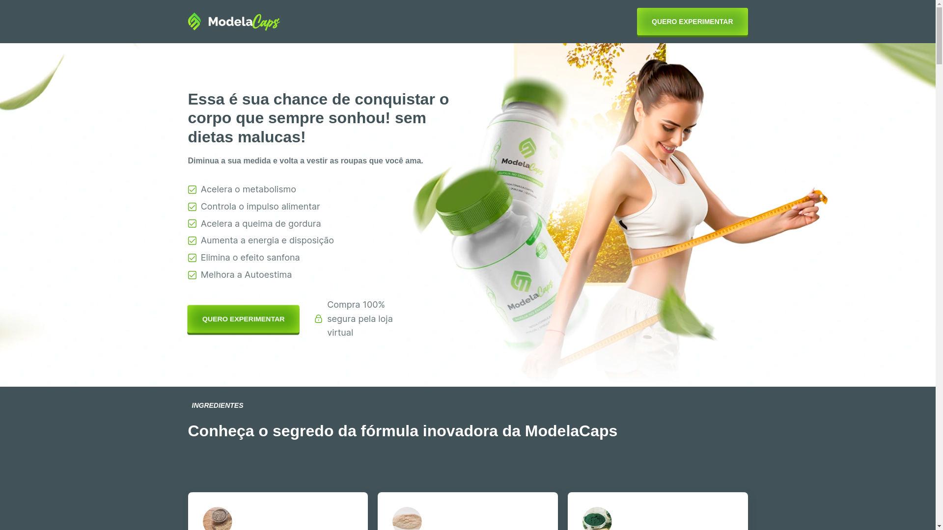 website screenshot of https://modelanutra.com.br/