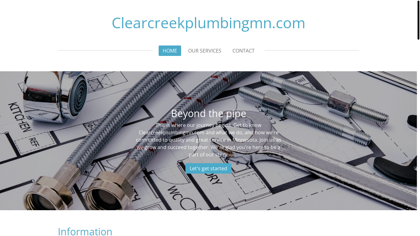 website screenshot of https://clearcreekplumbingmn.com/