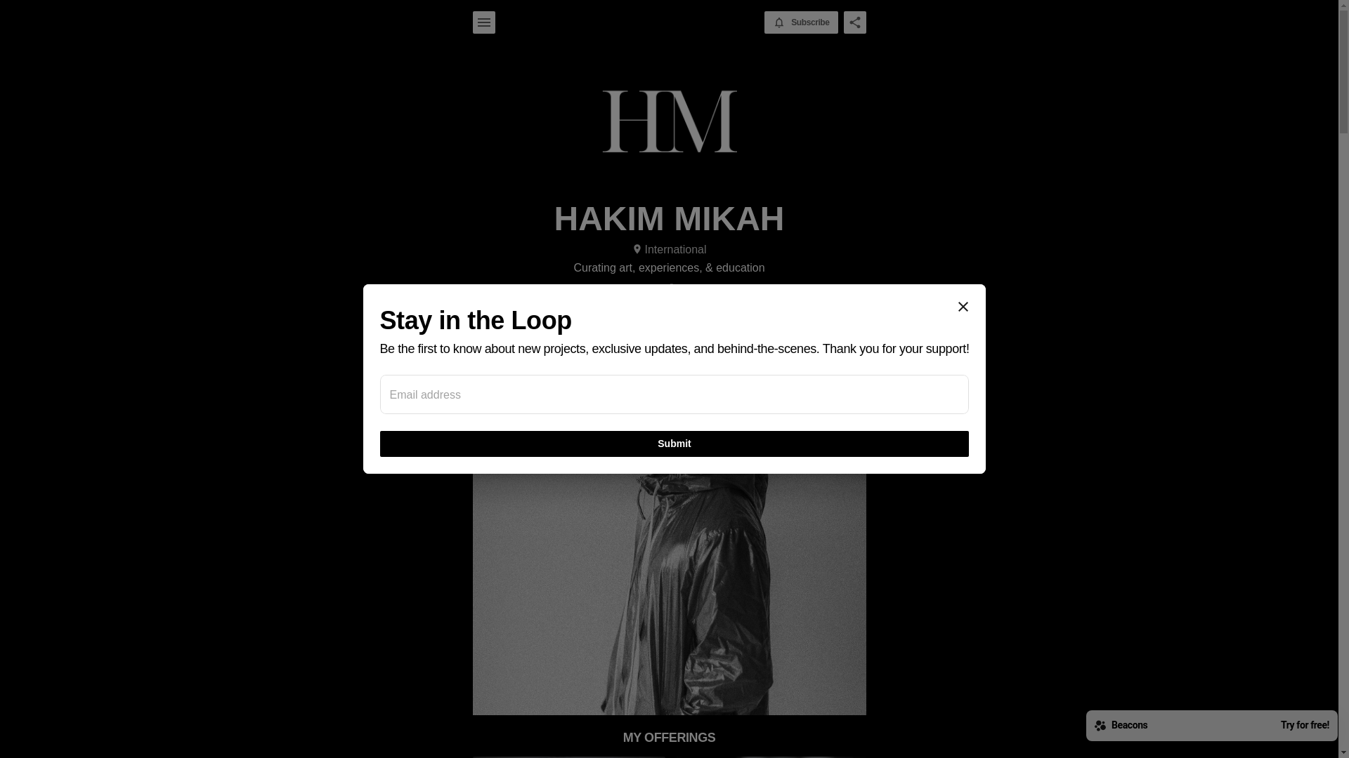 website screenshot of https://hakimmikah.bio/