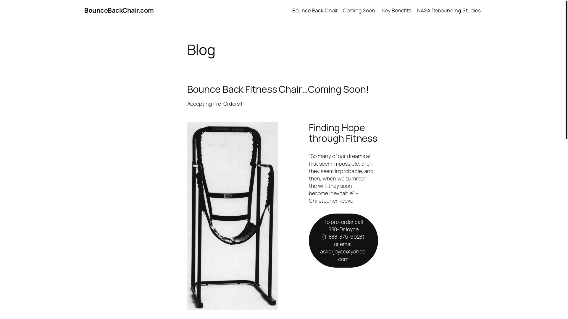 website screenshot of https://qxbouncebackchairs.org/