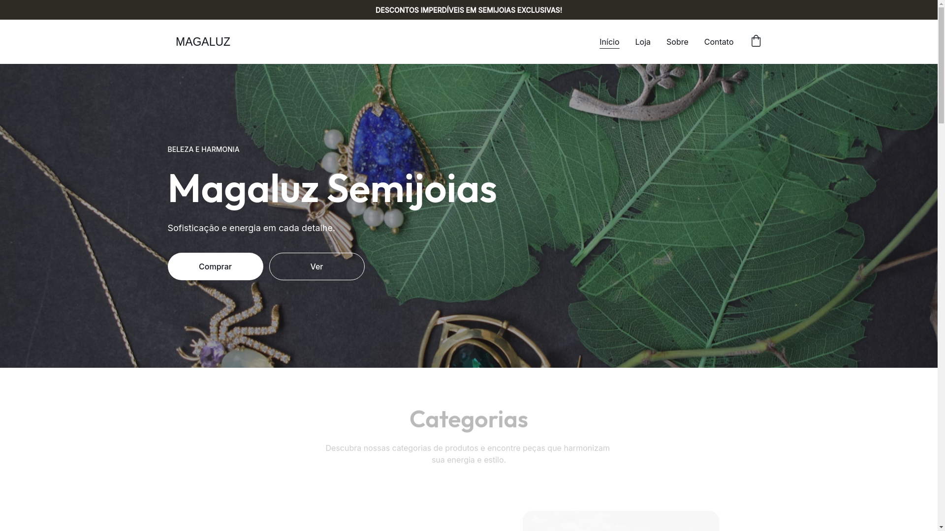 website screenshot of https://magaluz.shop/