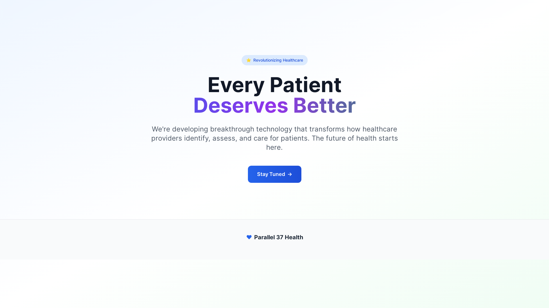 website screenshot of https://paralell37.health/