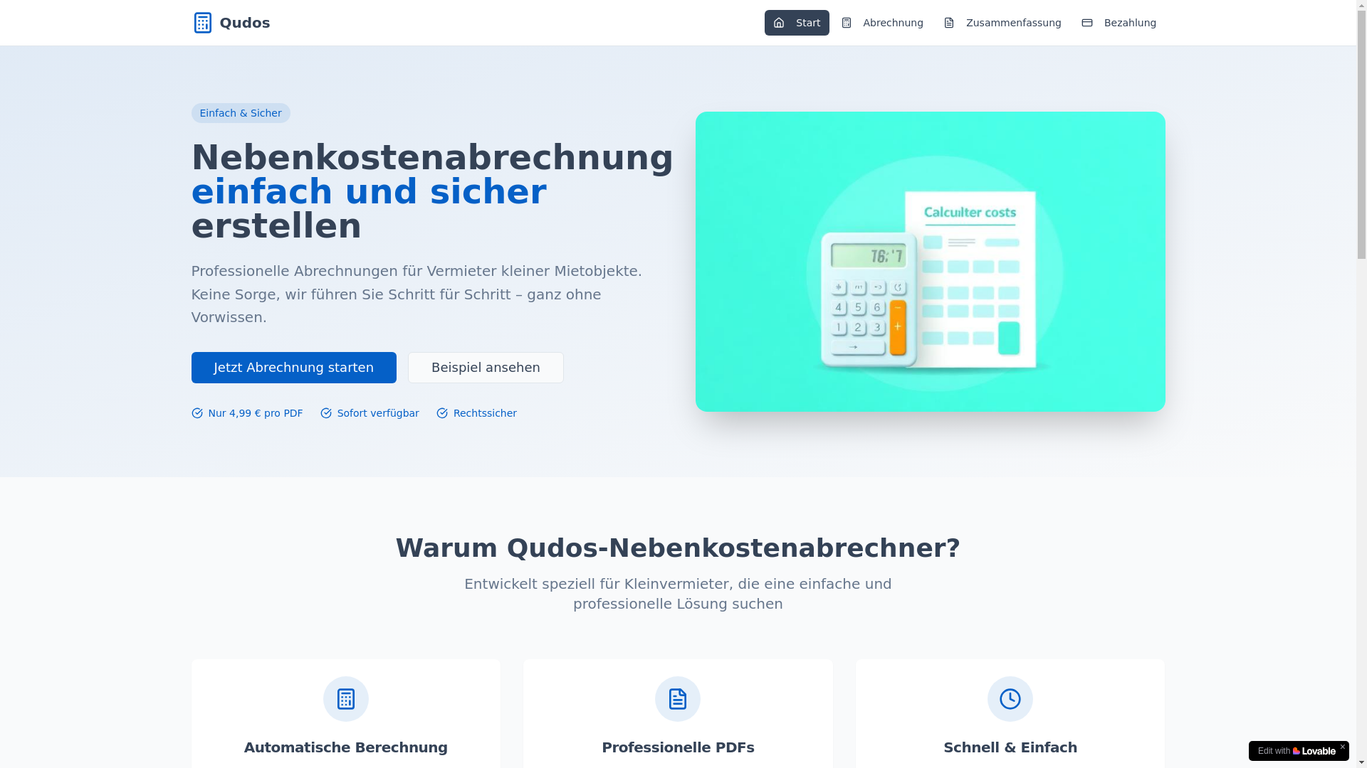 website screenshot of https://qudos-nebenkosten.de/