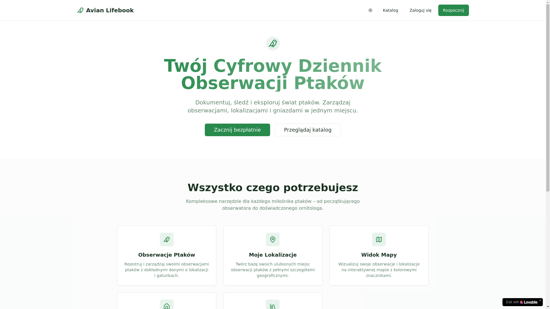 website screenshot of https://aviandiary.eu/