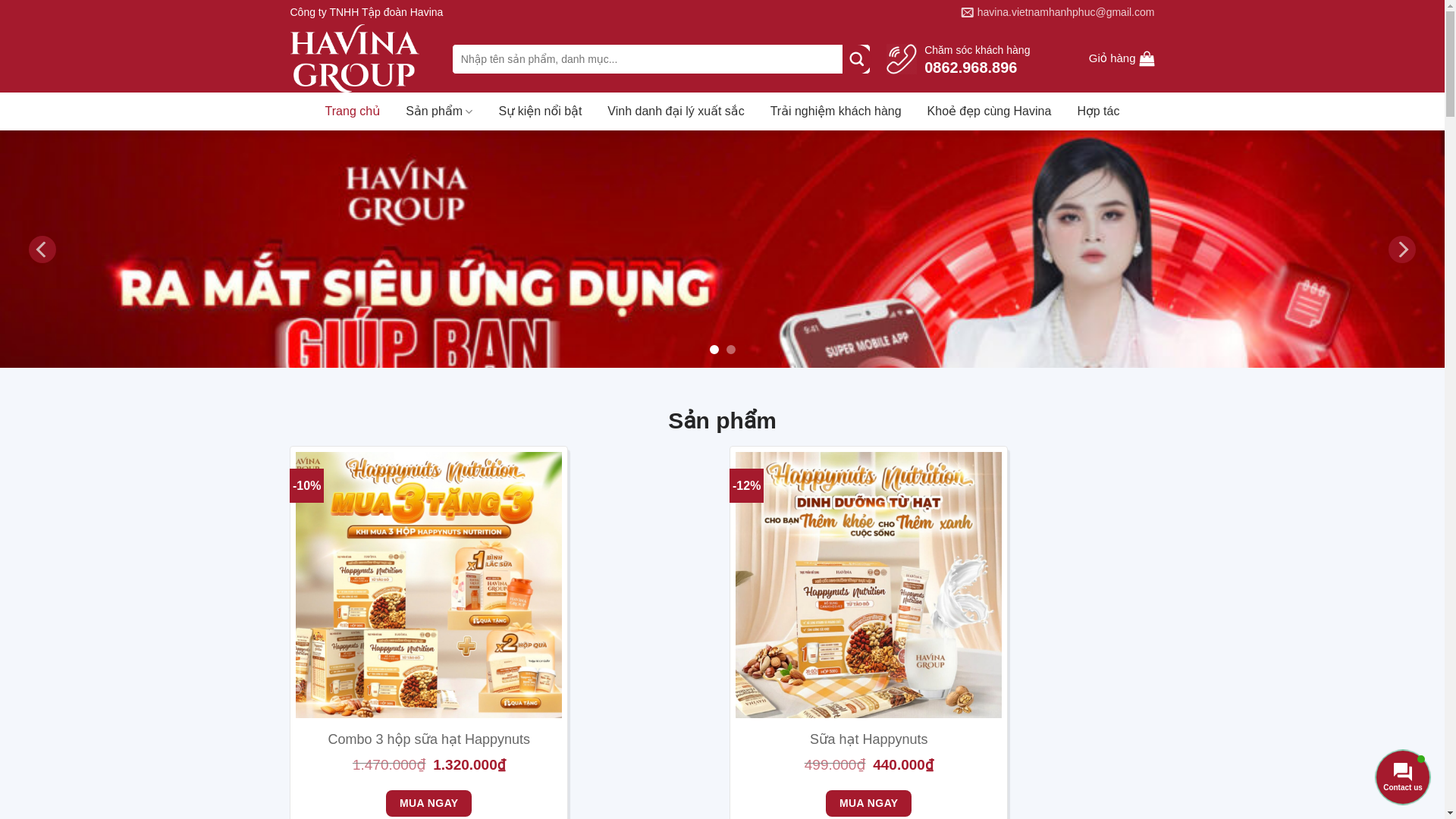 website screenshot of https://havinagroup.vn/