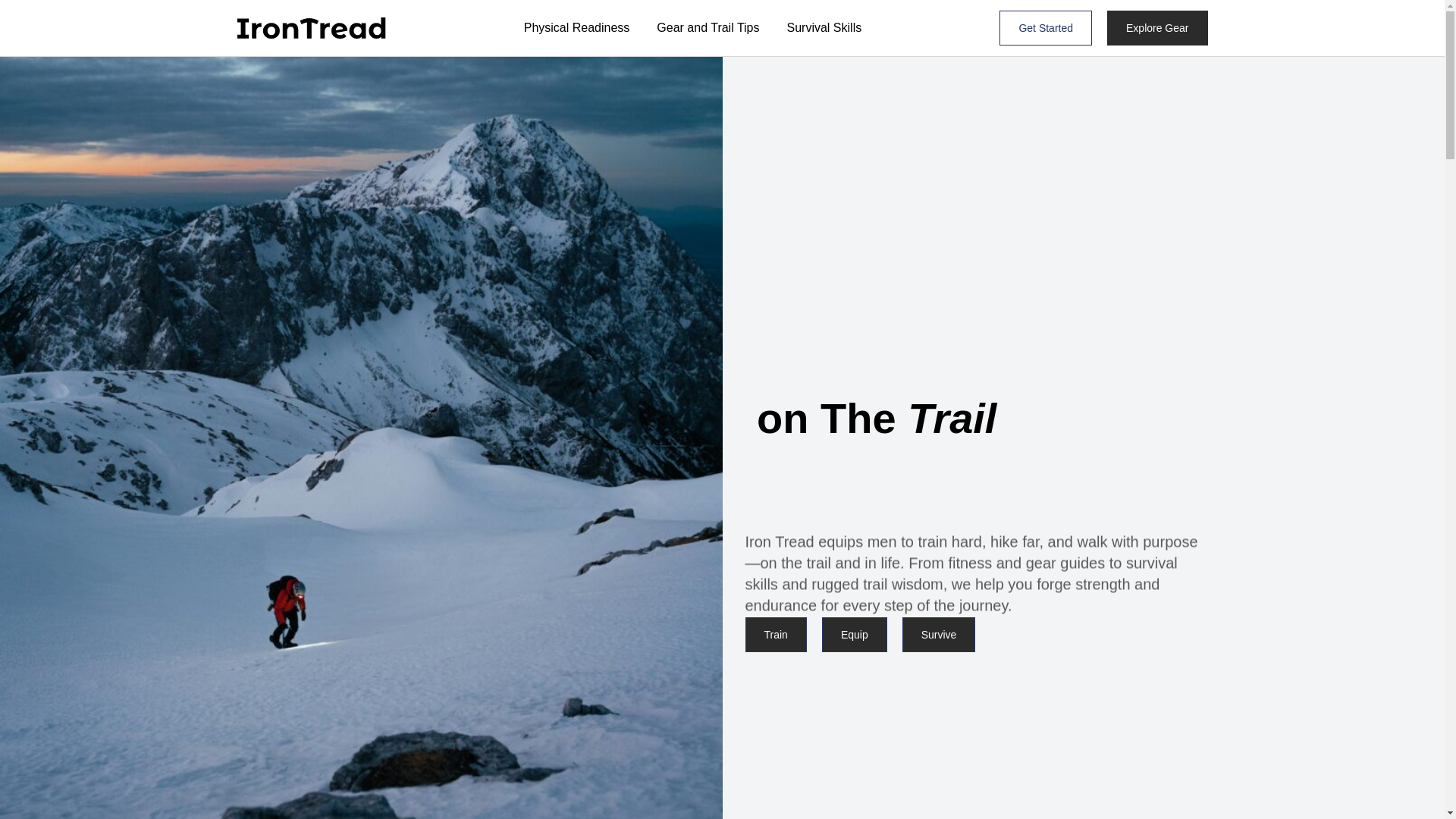website screenshot of https://theirontread.com/