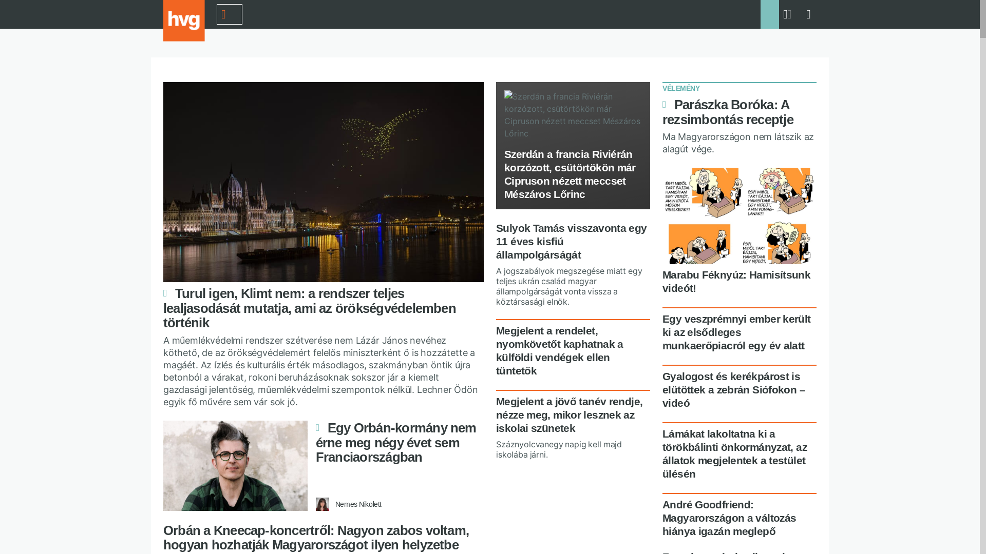 website screenshot of https://hvg.hu/