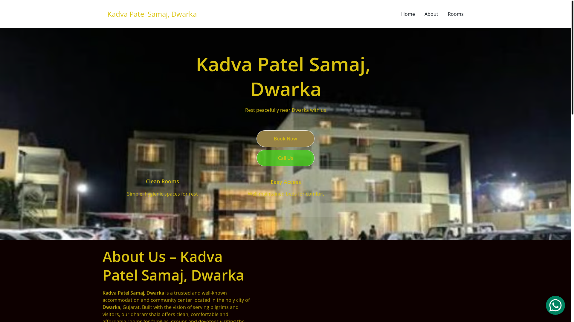 website screenshot of https://kadvapatelsamajdwarka.shop/