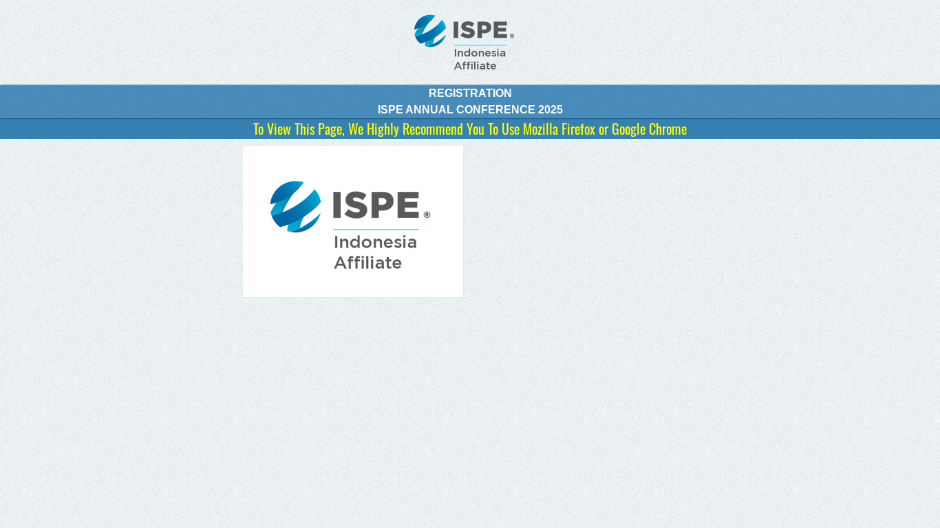 website screenshot of https://expo.virconex-id.com/registration/ispe.annconference2025/