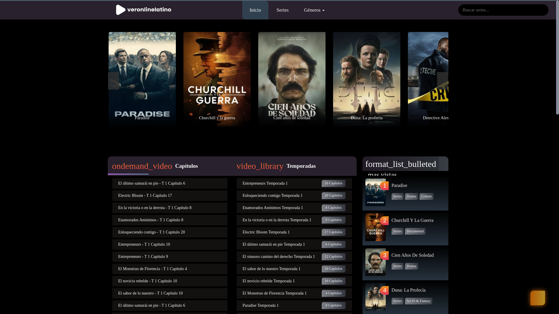 website screenshot of https://www.veronlinelatino.cc/