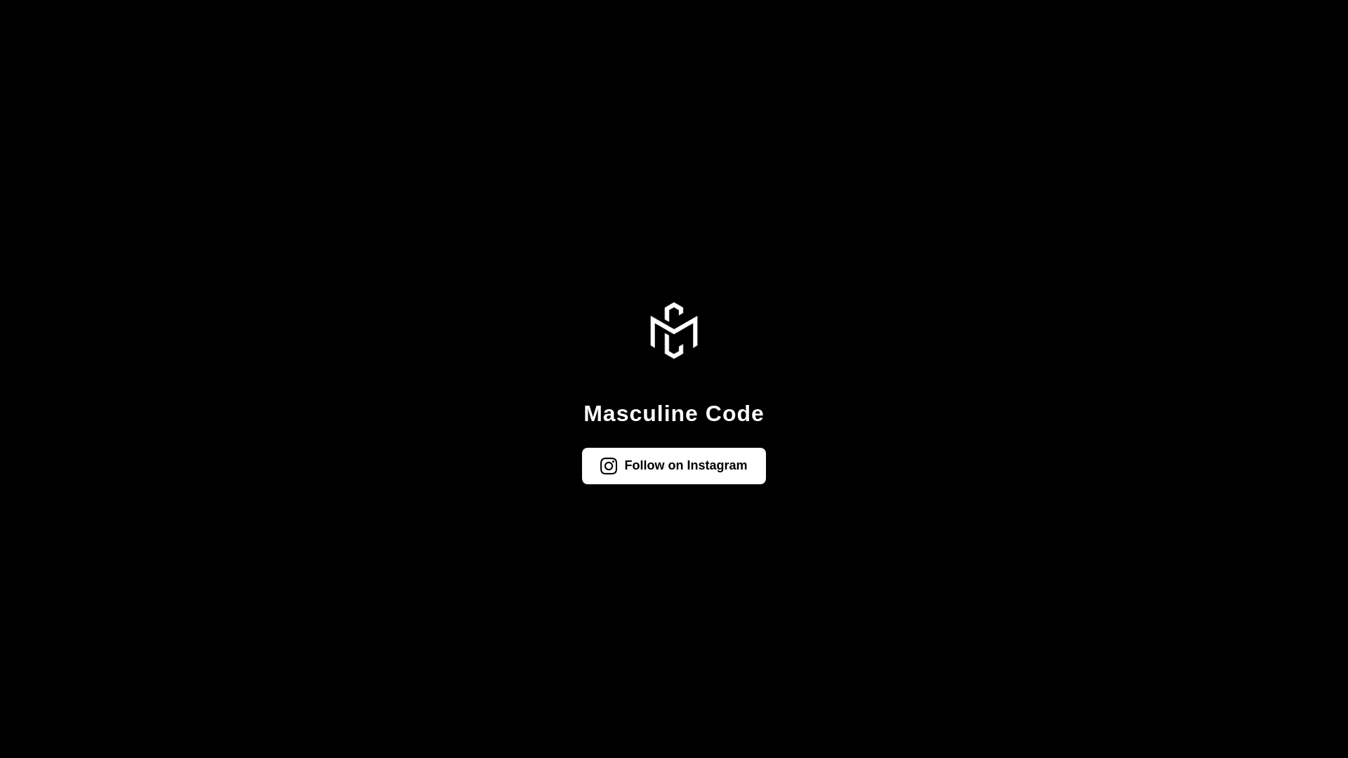 website screenshot of https://masculinecode.xyz/