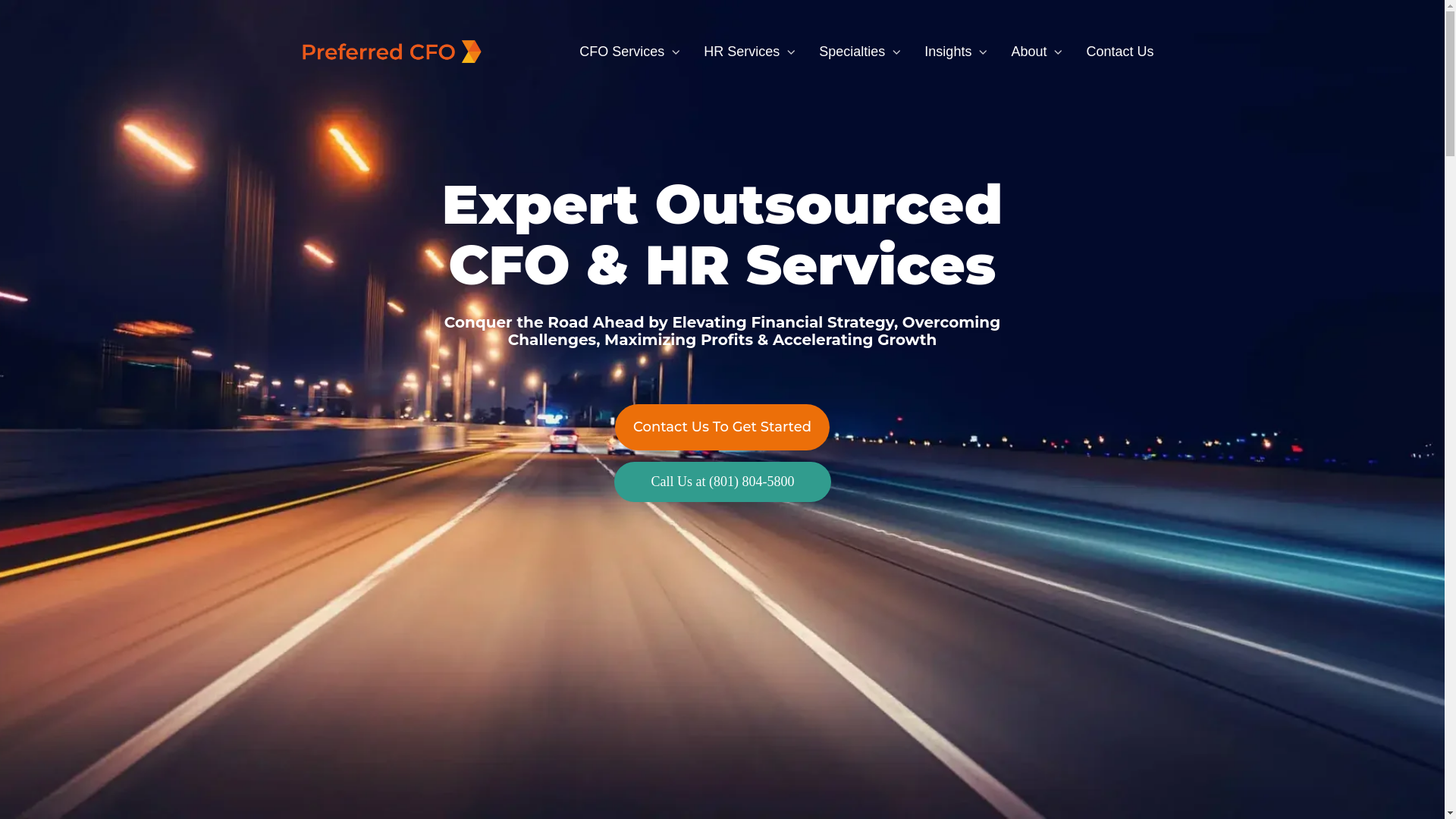 website screenshot of https://preferredcfocentral.com/