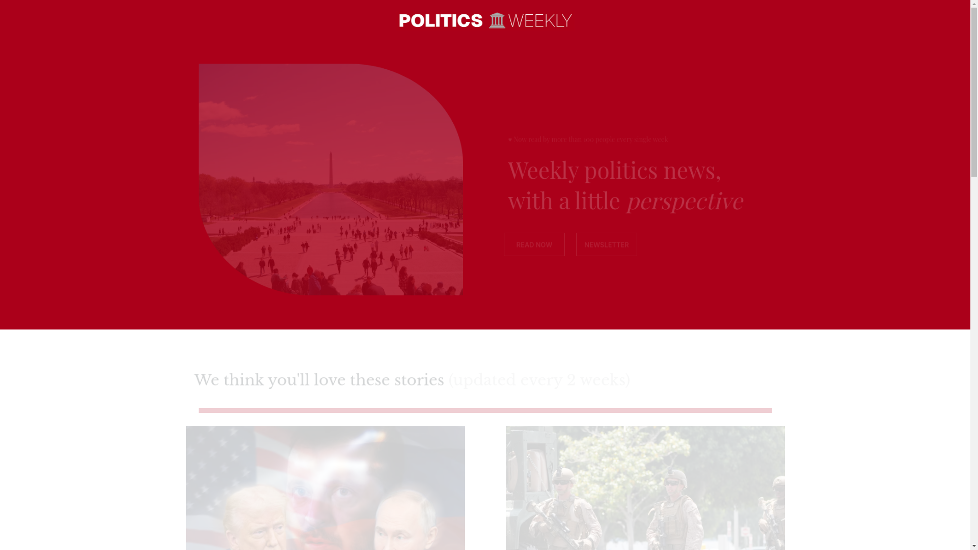 website screenshot of https://politicsweekly.blog/