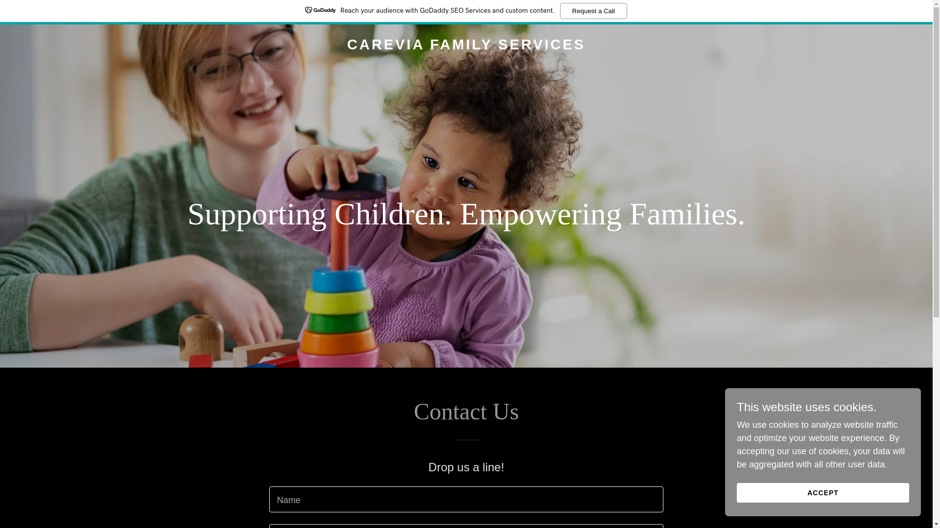 website screenshot of https://careviafamilyservices.ca/