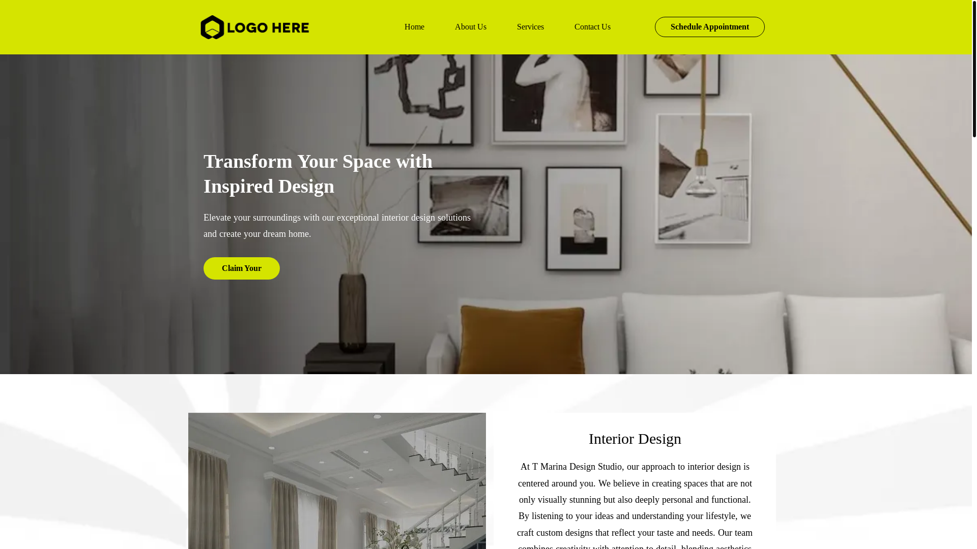 website screenshot of https://tmarinadesignstudio.com/