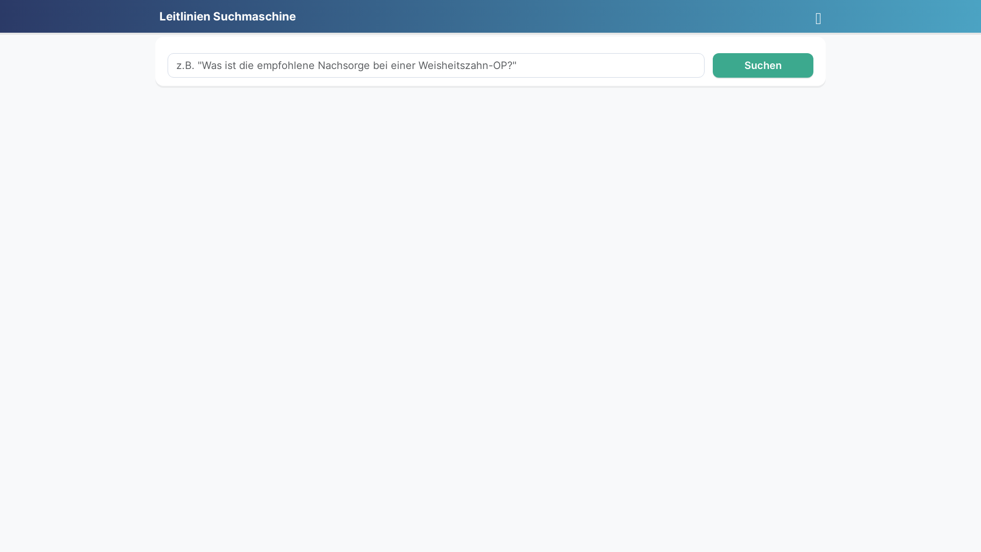 website screenshot of https://leitliniensuche.de/