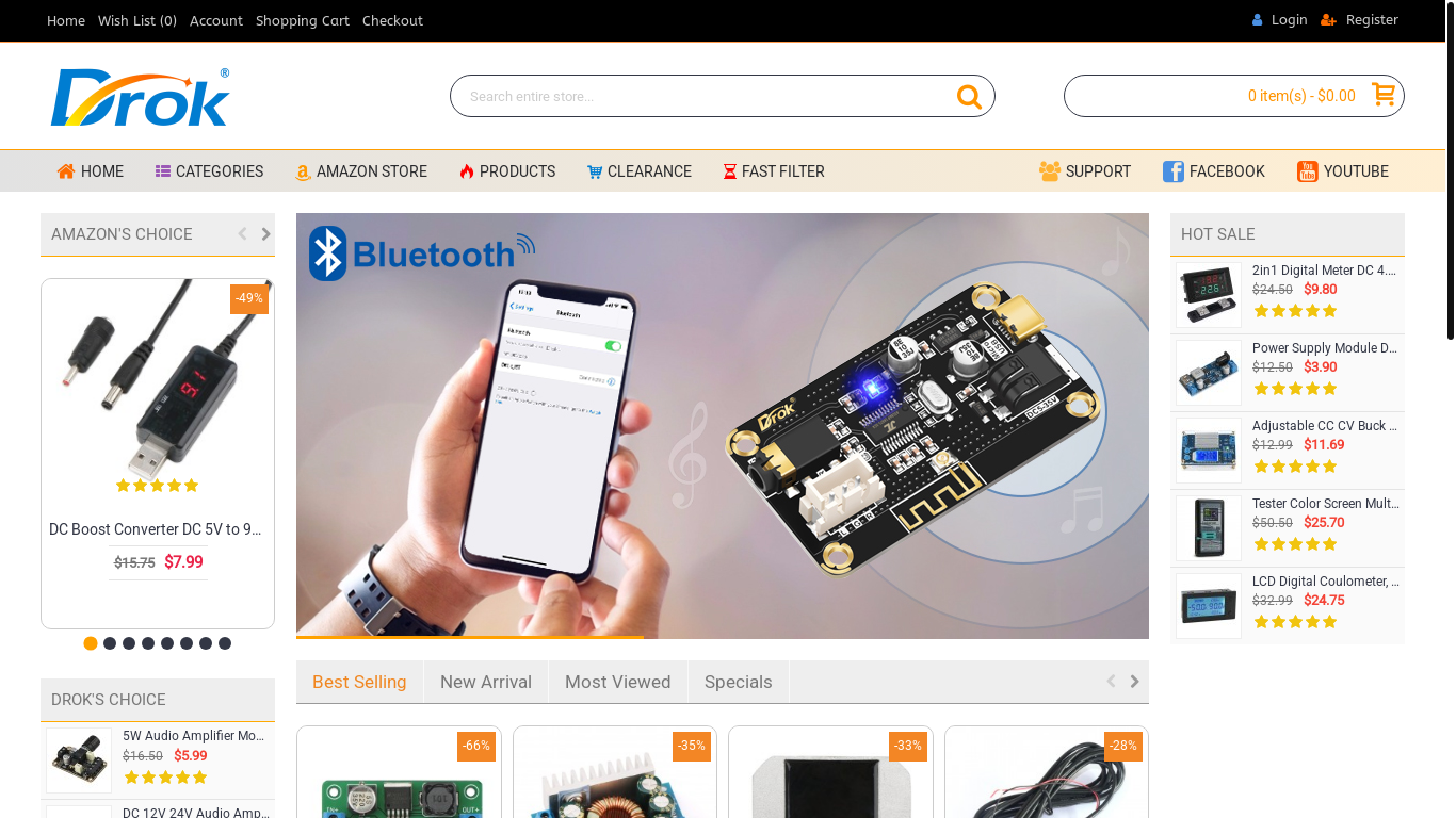 website screenshot of https://www.droking.com/