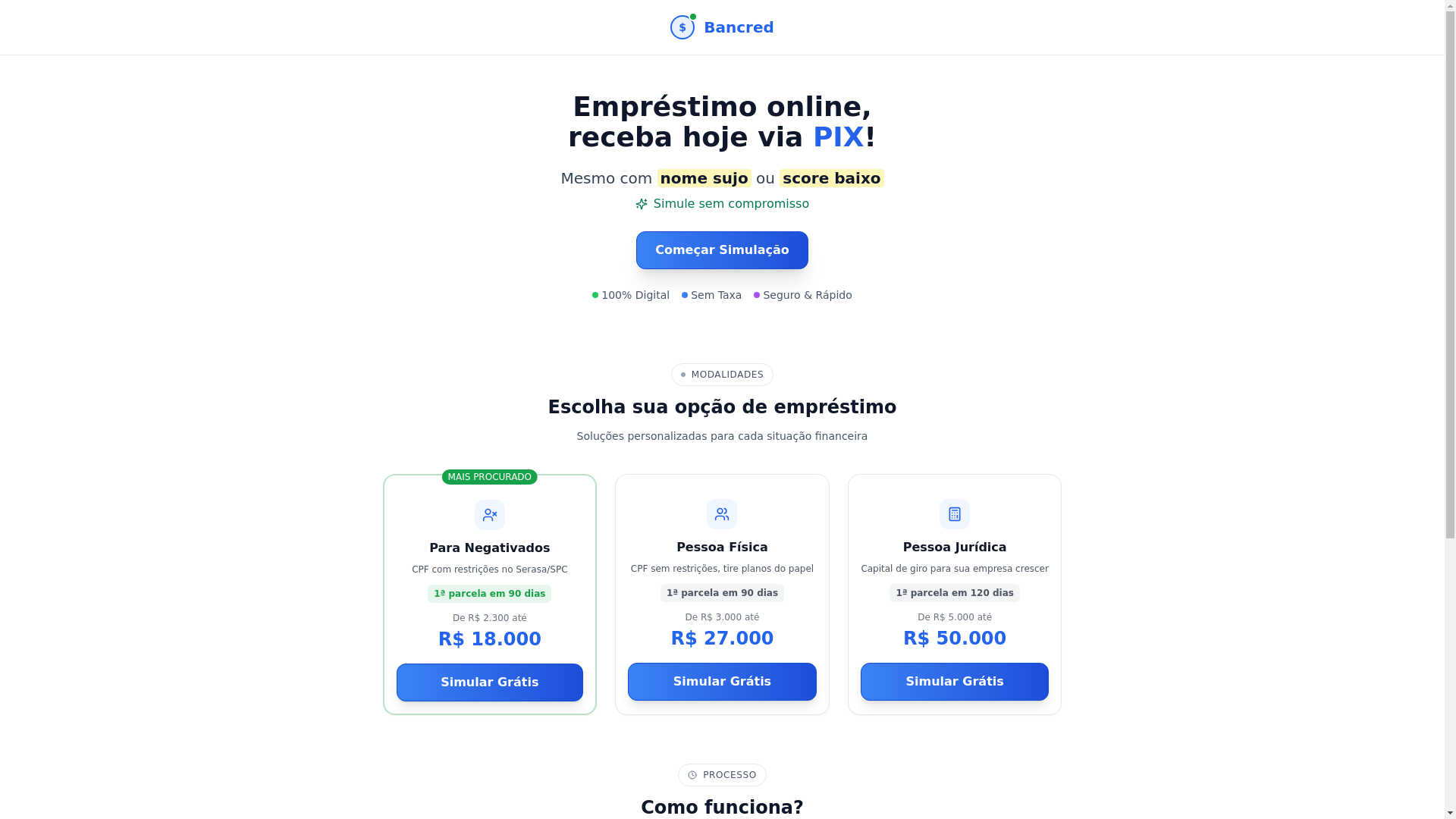 website screenshot of https://simulerapido.app/