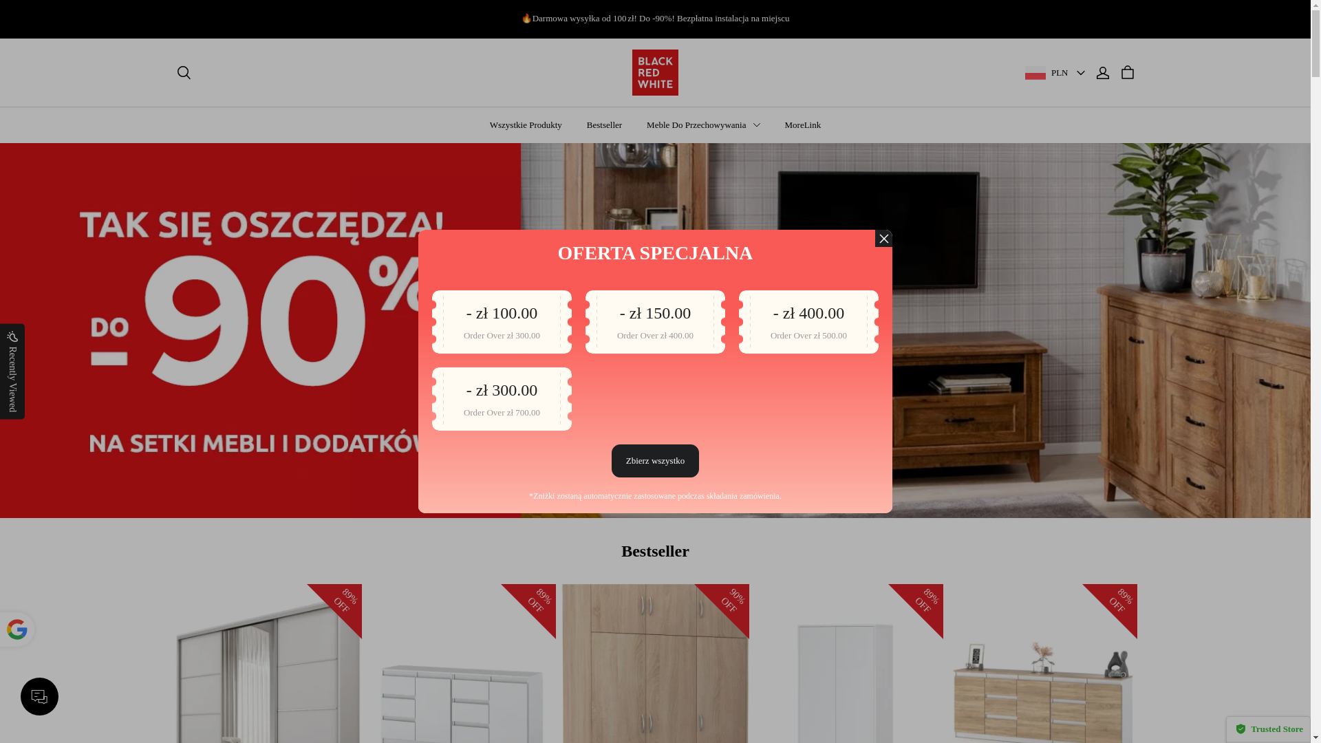 website screenshot of https://kolekcjamebli.shop/