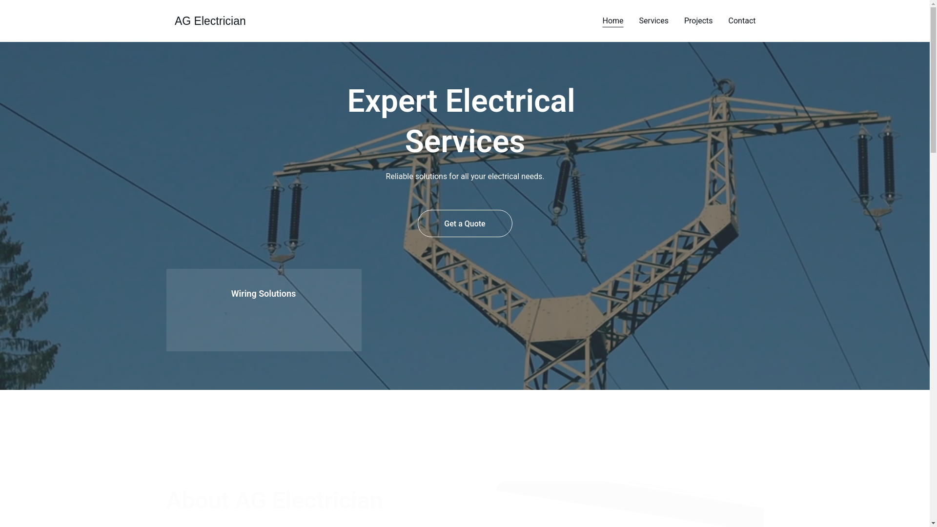 website screenshot of https://agelectrician.in/