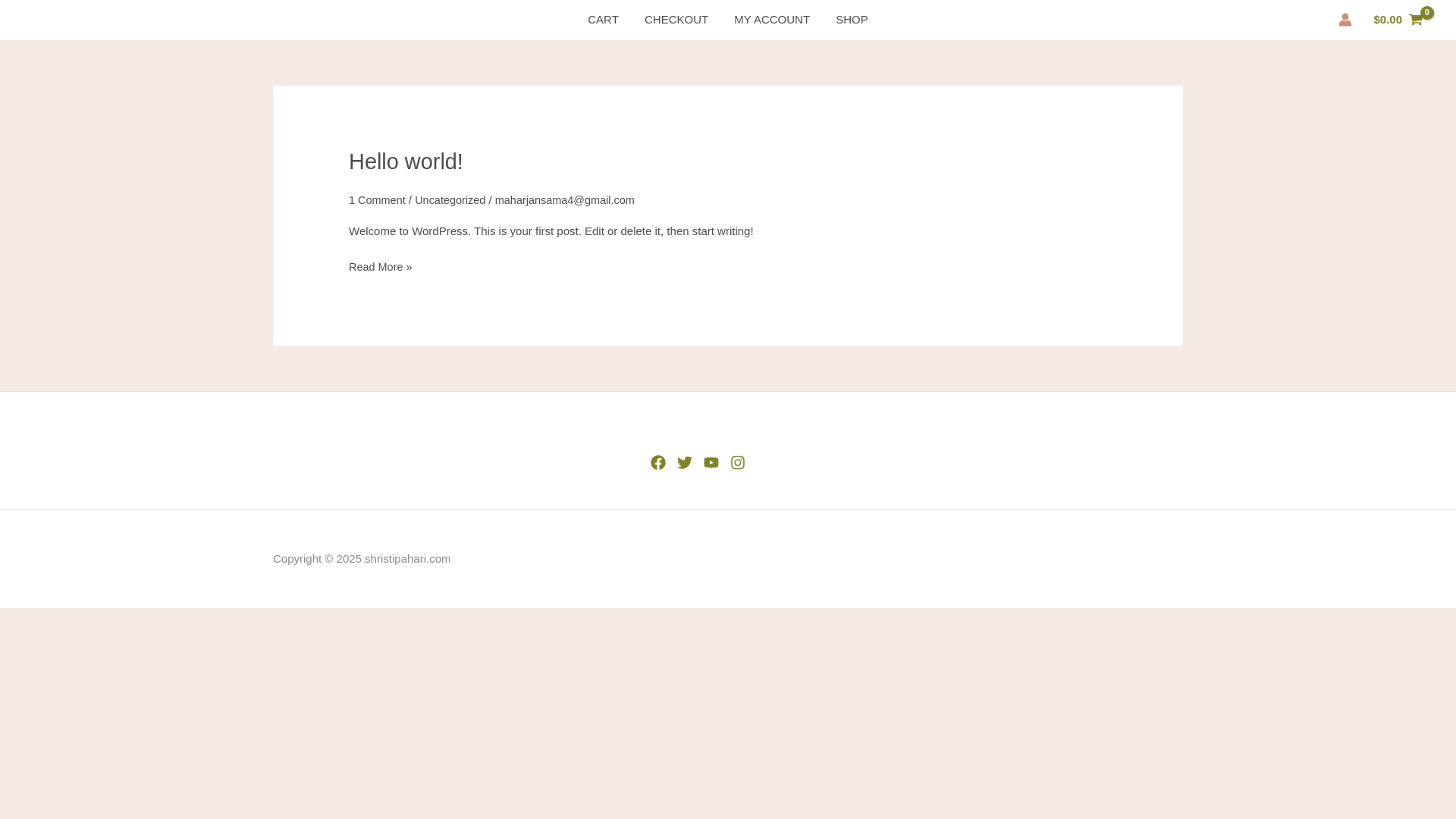 website screenshot of https://shristipahari.com/