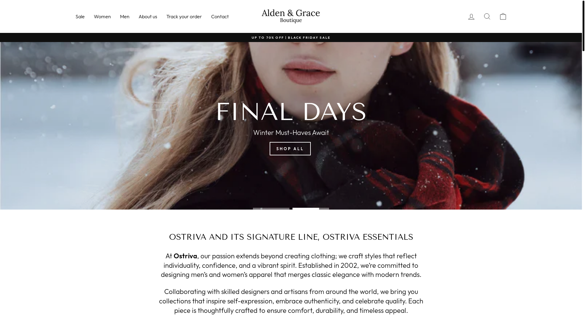 website screenshot of https://aldenandgrace.co.uk/